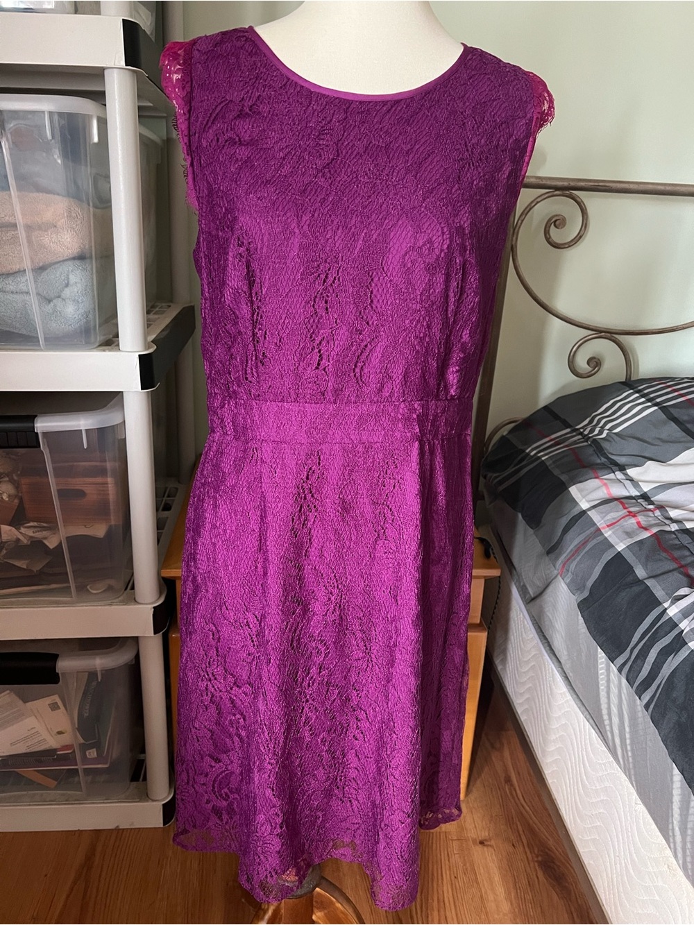 Brixon Ivy Purple Lace Sleeveless Midi Dress